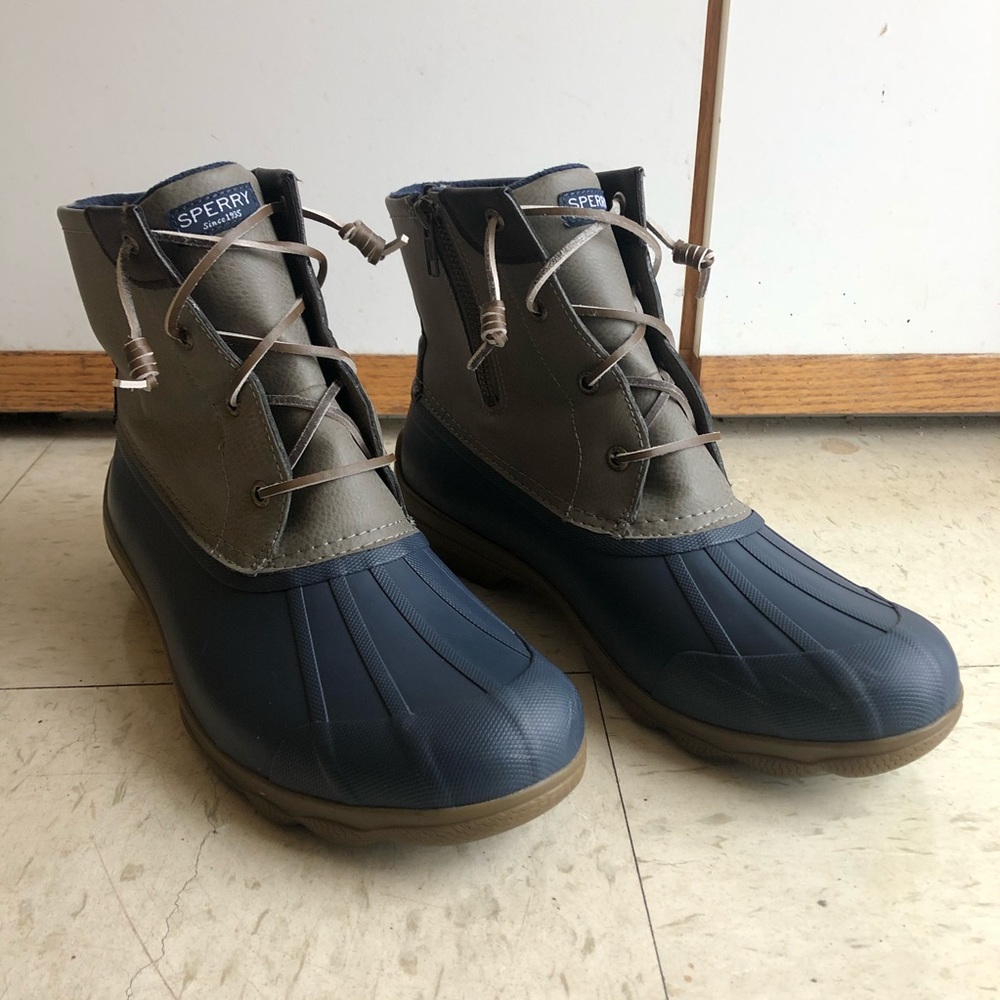 Sperry Saltwater Duck Boots Grey/Navy
